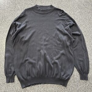 Raffi Linea Uomo Sweater Mens XXL Grey Merino Mock Neck Made in Italy